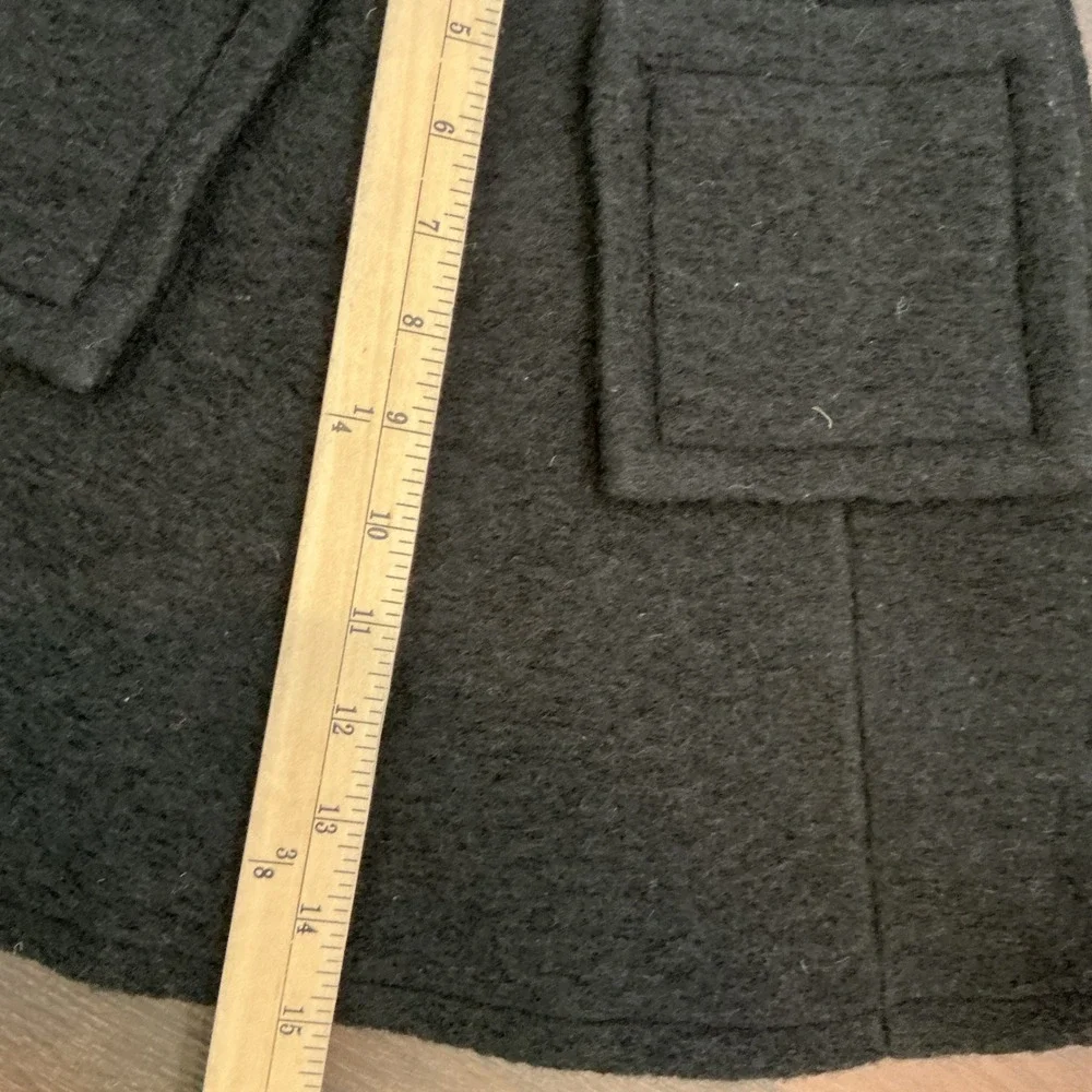 Christina Rohde Black Wool Pinafore Suspender Skirt 4 Patch Pockets NWT Designer